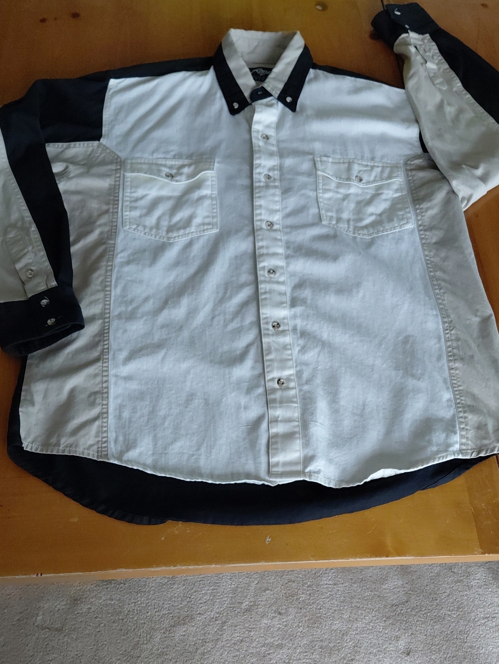 Roper Black and White Western Button-Down Shirt Size Mens Large